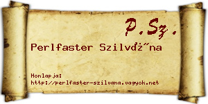 Perlfaster Szilvána névjegykártya